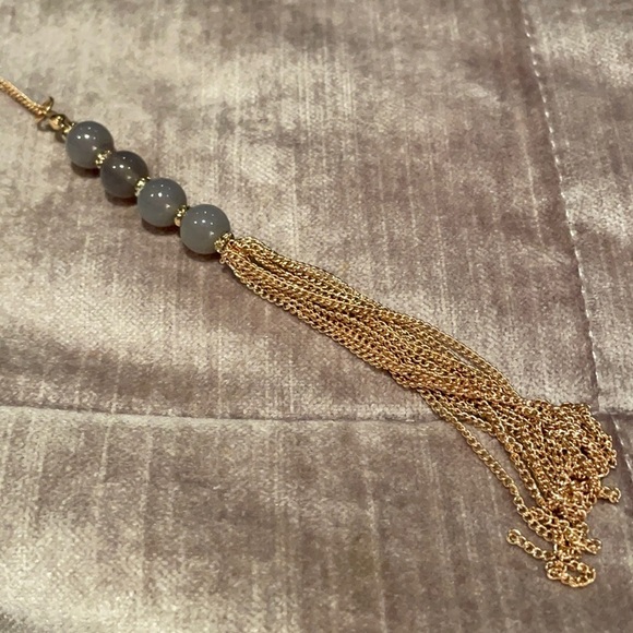Grey Tassel Necklace - Picture 4 of 9